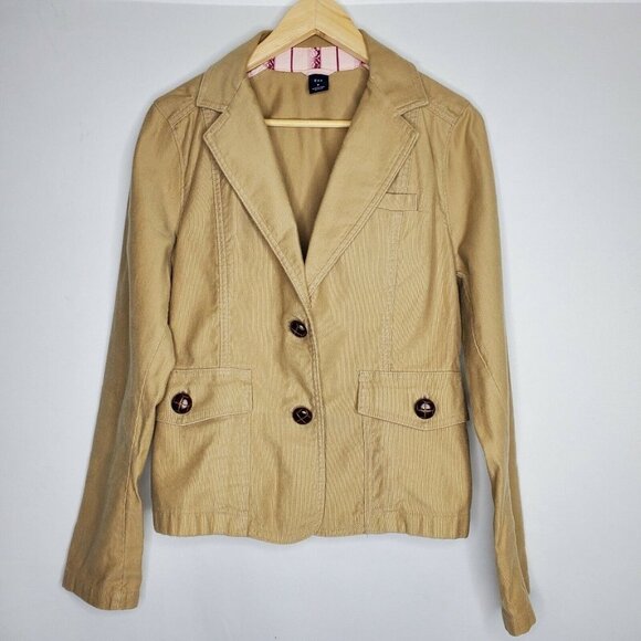 GAP Jackets & Blazers - Women's Gap Khaki‎ Two Button Down Collared Jacket Size 8
